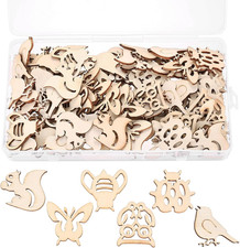 110 Stück Holz Streudeko Tischdeko Tiermotiven Weihnachten Basteln