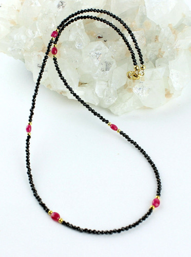 Schwarz spinell kette - kette, mit