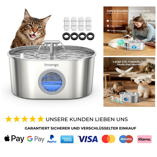 Katzenbrunnen edelstahl 2l - katzenbrunnen, 2,2l