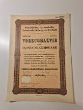 Schultheiss-Patzenhofer Brauerei Aktiengesellschaft Vorzugsaktie 1932