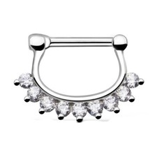 Modische Hufeisen Piercing Zirkonia Ring Stab Stecker Nippel Nase Ohr Anhänger