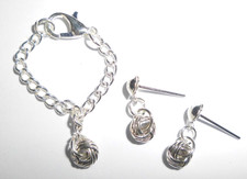 %***Barbie Schmuck*Halskette ca.7cm*Ohrring/Stecker*Silberfarben***%