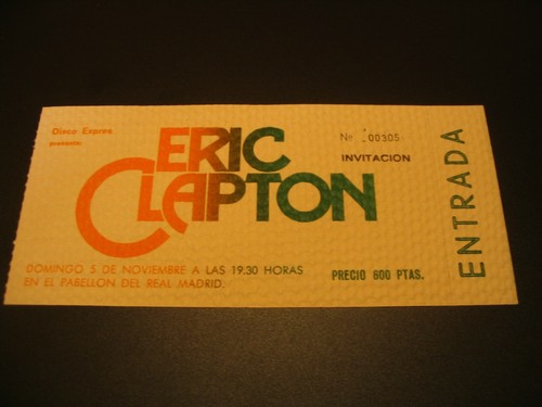 Eric clapton ticket - eric,