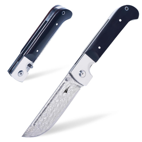 Damast klappmesser zetterrank - damast,