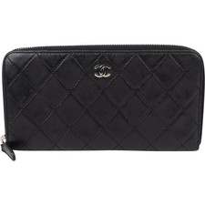Chanel Quilted Lambskin Palladium Wallet Coco CC Portemonnaie Geldbörse