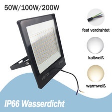 LED Flutlicht 50W-200W Scheinwerfer Außenbereich IP66 Landschaft Festverdrahtet