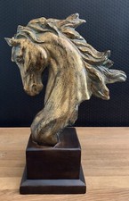 Figur Pferd 38 cm Skulptur Büste Barock Horse Antik Stil Statue Tierfigur Deko