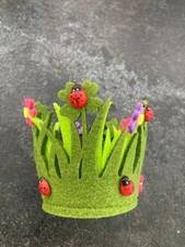 Blumenwiese mit Marienkäfer-Deko aus Filz bspw. für Teelichtglas