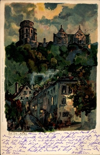Litho heidelberg neckar - heidelberg, am