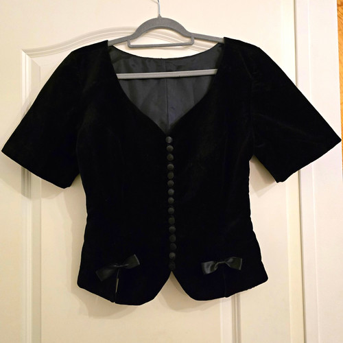 Samt bluse korsett style - samt,