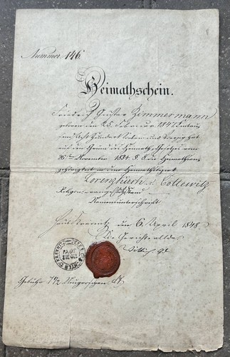 Heimatschein königreich - heimatschein,