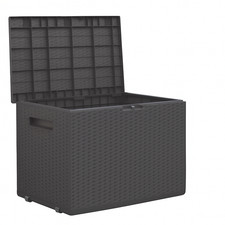 dynamic24 Auflagenbox Rattan Optik 120cm | Gartentruhe Kunststoff
