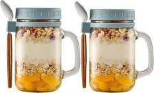 2x 450ml Joghurtbecher Glas