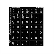 Tastaturaufkleber Deutsch schwarz weiß Keyboard Sticker QWERTZ