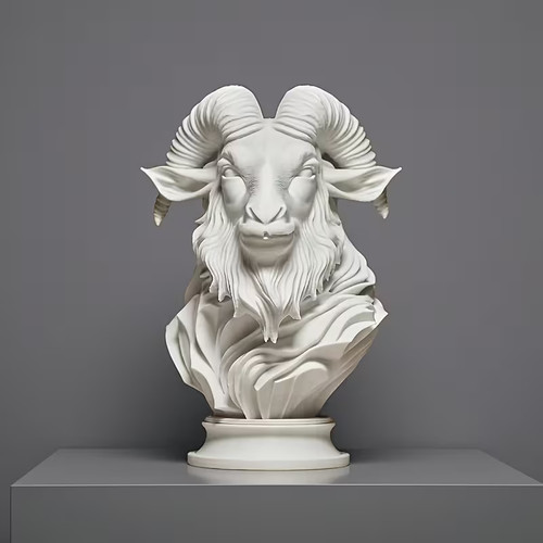 Ziegenkopf statue büste deko - ziegenkopf,