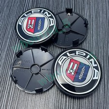 4x Für ALPINA 68MM Alufelge Wheel Nabenkappen Nabendeckel Radkappen Schwarz