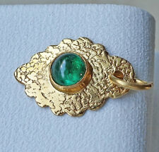Elegant Gelbgold Anhänger aus 750 18kt Gold mit Smaragd Cabochon Smargde ♦️ 8709