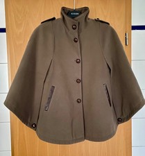 Woll - Poncho Cape Mantel Larry Levine SPORT braun Gr. M 