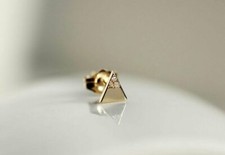Diamant Petite Dreieck Ohrstecker 14k Gold Pave Nieten Top Hochzeitsgeschenk