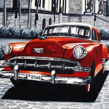 CADILLAC Oldtimer = Original Bild auf Leinwand Havanna Chevrolet Ford Dodge KULT