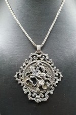 Vintage 800 Silber BAS–Heiliger Georg Drachentöter-Trachten, Anhänger & Kette