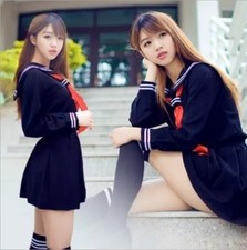 Neu japanisch Frauen Schuluniform  Matrose Kostüm cosplay Outfit Kleid