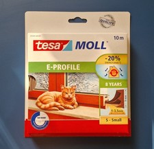 TESA MOLL - E-Profil Gummidichtung für Fenster in braun + 5 m Abschnitt (Rest)