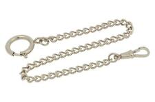 Taschenuhrkette made in Germany Rundpanzer 26 cm ,  Karabiner und  Federring
