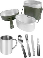Bundeswehr Essgeschirrset mit Essbesteck BW Aluminium Kochgeschirr Tasse Camping