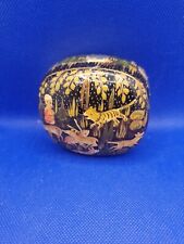 Hirsch handbemalt Pappmaché Lack Schmuckschatulle Indien Wald Karo Foto