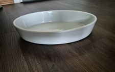 Pillivuyt France ovale Auflaufform ofenfest Porzellan weiß  32 cm, 1.5 kg schwer