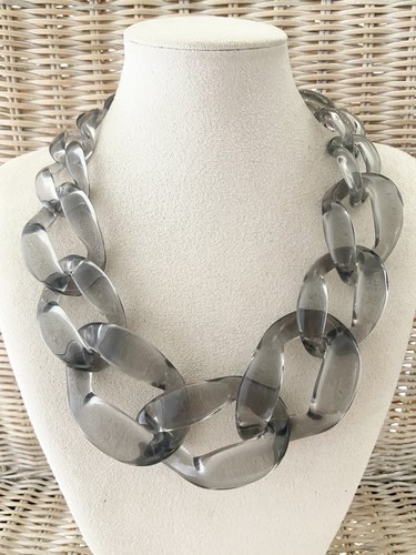 Damen statement kette - kette, grau