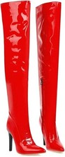 328 LACK-HIGH-HEEL-OVERKNEE-STIEFEL Rot 43 -NEU- SOFORT LIEFERBAR!!