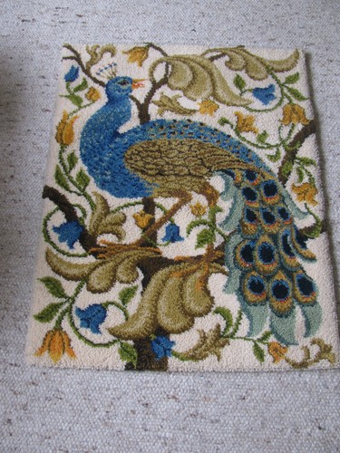 Pfau wandteppich handarbeit - pfau,