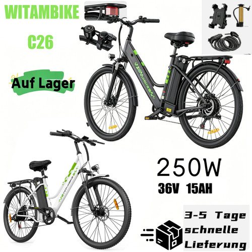 Zoll elektrofahrrad 250w - 26,