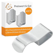 40 x Chassisklemme L28 mm Kabelschelle B12 mm Klemmschelle Kabelklammer D0,6mm