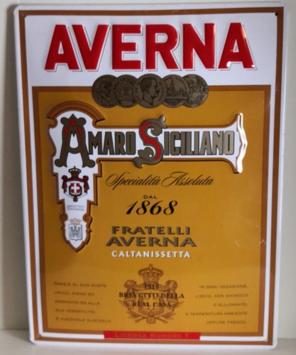 Averna amaro blechschild ca - averna, blechschild,