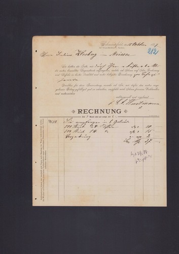 Schmiedefeld rechnung 1887 - schmiedefeld,,