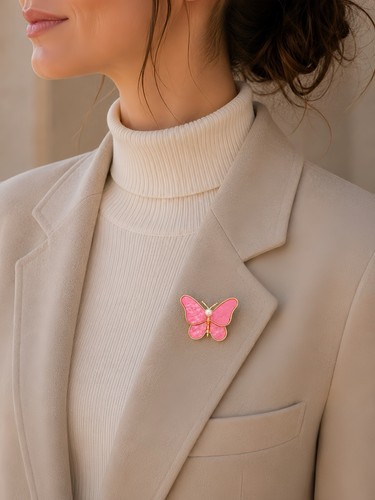 Schmetterling brosche rosa - schmetterling,