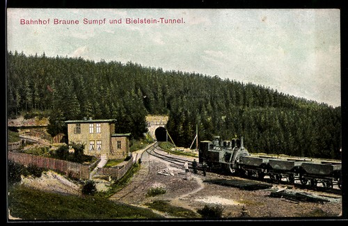 Braune sumpf bahnhof - ak,