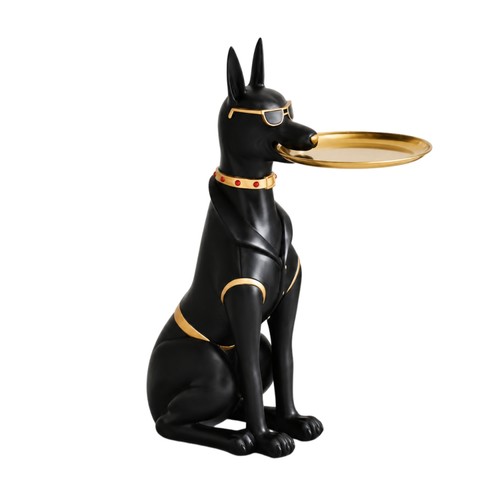 Dobermann statue mit tablett - statue,