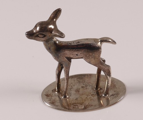 Silberfigur figur miniatur reh - figur,