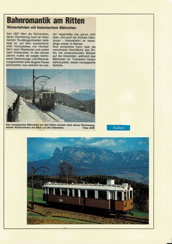 Rittnerbahn eisenbahnkarte - rittnerbahn,