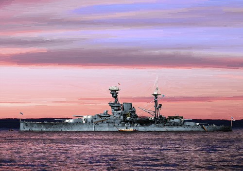Hms royal oak - oak, handveredelt
