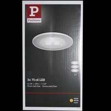 Paulmann 100mm Glas Möbel Decken Einbauleuchten WARMWEIß 3 x3W Einbaulampen 