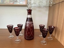 DDR - Likör-Set - 6 Likörgläser mit Karaffe - Römer / Bleikristall