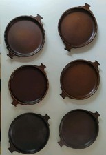 6 Teller Friesland Katen Geschirr mit Griffen Durchmesser ca. 19cm braun