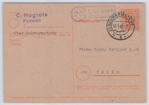 Bizone landpoststempel - landpoststempel, 20