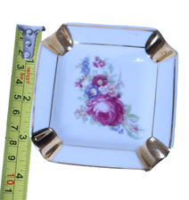 Vintage Porzellan Aschenbecher – Cmielow Poland – Blumen & Gold – 9,5 cm – 60er