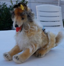 Steiff antik Collie Hund Mohair 60er 22cm Sammlerstück mit K+F 3322,00 sitzend